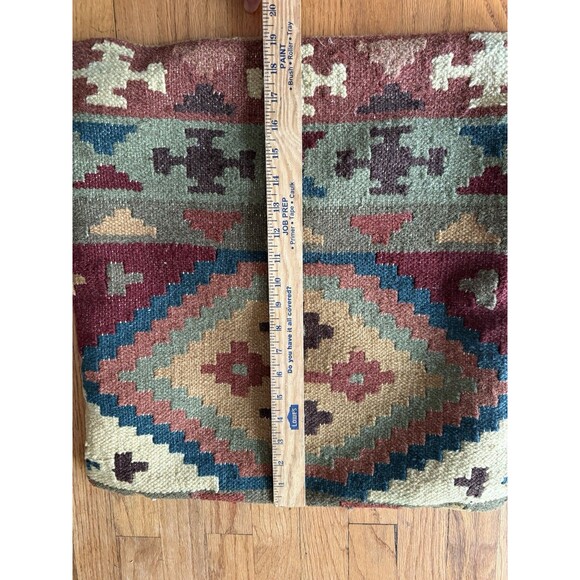 Indian 2 Set Wool Jute Kilim  Pillow Cushion Cover Decor Sofa Chair Boho - Picture 3 of 7